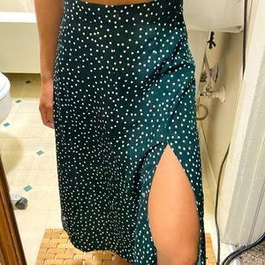 Polka-Dot Midi Skirt from SHEIN XS